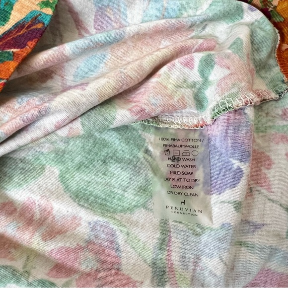 ❌SOLD❌ PERUVIAN CONNECTION Floral Pima Cotton Short Sleeve Dress - Picture 5 of 5
